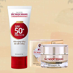 Combo dưỡng da ngày và đêm với kem dưỡng da ban đêm Sắc Ngọc Khang 10g +