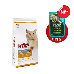 Thức ăn cho mèo Reflex Adult Cat Food Chicken & Rice (vị thịt gà) 15Kg