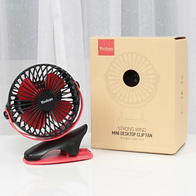 [HÀNG CHÍNH HÃNG] Quạt kẹp mini Yoobao xoay 360 độ, dùng được 32h, pin sạc dung lượng lớn 6400mah