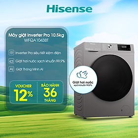 Mua Máy giặt Hisense Inverter cửa ngang WFQA1043BT 10.5kg diệt khuẩn 99%  tiết kiệm điện  bảo hành 3 năm - HÀNG CHÍNH HÃNG