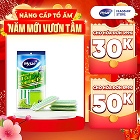 Miếng rửa chén đa năng sợi tre MyJae, miếng rửa chén chống xước 2 mặt, siêu bền đánh bay dầu bẩn