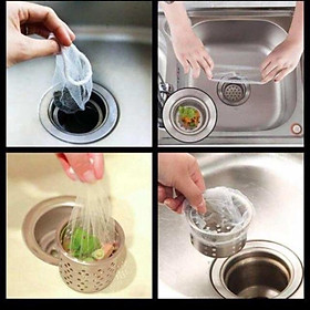 Mua Bịch 100 túi lưới lọc rác bồn rửa chén bát tiện lợi  vệ sinh