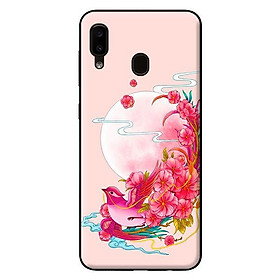 Ốp in cho Samsung Galaxy A20 mẫu Chim Nền Hồng - Hàng chính hãng