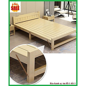 Mua Giường ngủ - Giường ngủ gỗ thông gấp gọn  kích thước 120x195cm  tặng kèm đệm  gối