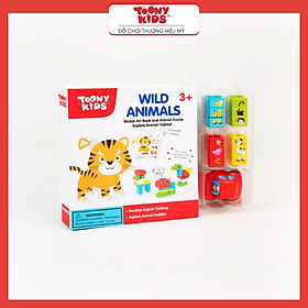 Đồ Chơi Combo Sách Bóc Dán Và Lắp Ráp Động Vật TOONYKIDS - Đồ Chơi Thông Minh Cho Bé - Wild Animal TN00722