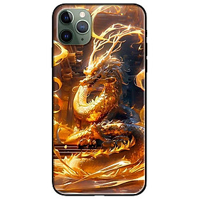 Ốp lưng dành cho Iphone X - Xs - Xs Max - XR - 11 - 11 Pro Max - Rồng Vàng Lửa - Hàng Chính Hãng