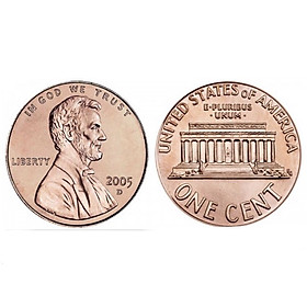 Mua Đồng xu Hợp chủng quốc Hoa Kỳ 1 cent combo 2 viên  hình cựu Tổng thống Abraham Lincoln