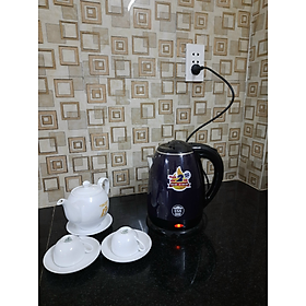 Mua Ấm đun siêu tốc Inox 2 lớp USS (1.8 Lít)-Xanh Dương-Tím-Hàng Chính Hãng