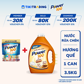 Nước Rửa Chén Power100 Tinh Dầu Quế Can 3.5KG