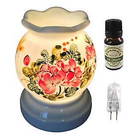 Combo tinh dầu sả chanh Eco oil 10ml cùng đèn xông tinh dầu MNB05 và 1 bóng đèn