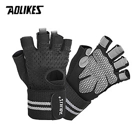 Hình ảnh Găng tay tập gym có quấn cổ tay AOLIKES A-113B Fitness Gym Glove