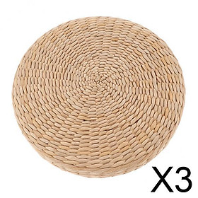 3xJapanese Straw Cushion Tatami Floor Cushion 30x30x6cm