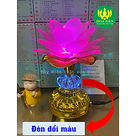 Đèn Thờ Hoa Sen có Loa Niệm Phật 30 bài - dùng điện trực tiếp