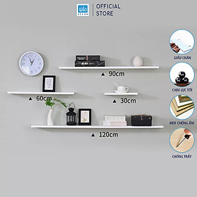 Mua  Mua 2 giảm 10%  Kệ Thanh Ngang Trang Trí Màu Trắng  Nhiều Kích Thước Thương Hiệu SIB Decor KT001