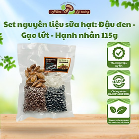 Set nguyên liệu sữa hạt: Đậu đen - Gạo lứt - Hạnh nhân 115g