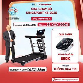 Máy chạy bộ KINGSPORT KS-2055 đa năng khung sườn Kingtech Titan 2.0 mạnh mẽ,12 chương trình luyện tập đa dạng