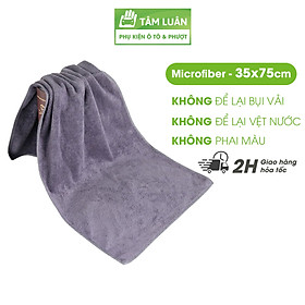 Khăn lau ô tô đa năng microfiber xám không để lại bụi vải, không để lại vệt nước, khổ to, không phai màu TÂM LUÂN Chổi lau tẩm dầu - Hàng chính hãng