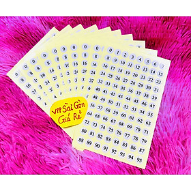 Xấp 10 Tờ Decal Tomy Số Thứ Tự Từ 0-95