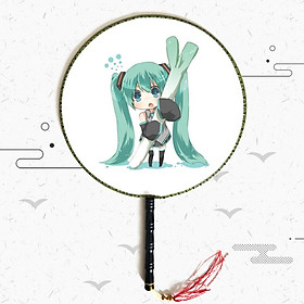 Quạt tròn cổ trang Miku Hatsune anime cầm tay