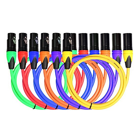 Balanced Microphone Cable XLR Male to Female Mic Instrument Leads 6 COLOURS