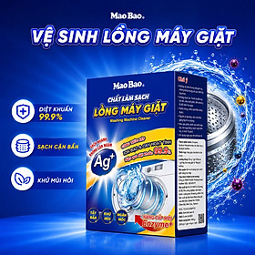 Chất Làm Sạch Lồng Giặt Mao Bao Ion Bạc Nâng Cấp Mới 300g + 6g