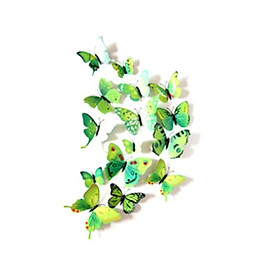 Mua Set 12 Bướm dán tường 3D trang trí nhiều màu sắc nghệ thuật  Tặng móc dán tường treo đồ