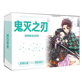 Hộp quà Kimetsu No Yaiba Diệt Quỷ Cứu Nhân có ảnh thẻ, ảnh dán, vòng tay, ảnh thẻ, postcard tặng kèm ảnh thiết kế Vcone
