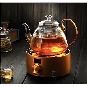 Mua Ấm trà thủy tinh quai vàng cao cấp - 1100ml - ANTH483
