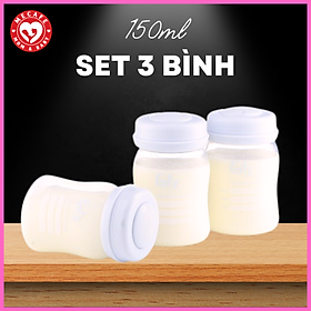 Bộ 3 bình trữ sữa mẹ cổ rộng Fatzbaby 150ml + tặng 5 zipper 10x15cm