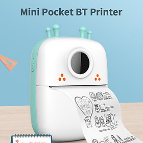 Máy in bỏ túi mini cầm tay Máy in nhiệt không dây BT Máy in ảnh Ghi chú lỗi Máy in nhiệt có 1 cuộn giấy