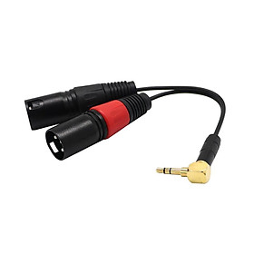Dual XLR Male Jack to 3.5mm Male 1/8inch TRS Stereo Microphone Cable 0.2m
