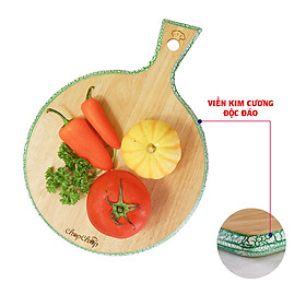 Mua Thớt tròn tay cầm sắc màu gỗ cao su Chopchop 01601 - Đạt chứng nhận vệ sinh an toàn thực phẩm