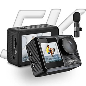 Camera hành động gốc Ultra HD 5K 30fps Dual Hiển thị cảm ứng màn hình không thấm nước EIS Anti-Shake WiFi Webcam Sports Cam Color: V40 Không có thẻ