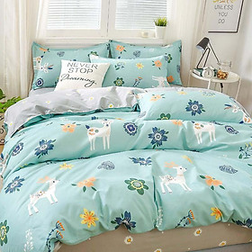Bộ chăn ga gối cotton LIDACO PL1 - Hươu Xanh (SP001165) - TẶNG VỎ GỐI ÔM