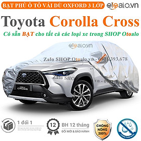 Bạt che phủ xe ô tô toyota corolla cross vải dù 3 lớp cao cấp bpxot - otoalo