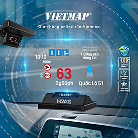 Vietmap H2AS - Màn hình HUD hiển thị kính lái thông tin Cảnh báo giao thông - Hàng chính hãng