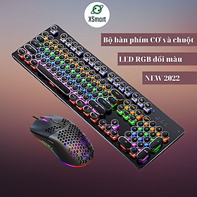 COMBO GAMING Bàn phím và chuột cơ XSmart kèm tai nghe chụp tai headphone chơi game, Bộ sản phẩm FULL LED T907+M8+Q9 7.1 - Hàng Chính Hãng