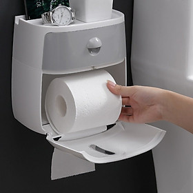 Hộp đựng giấy vệ sinh 2 ngăn cao cấp treo tường