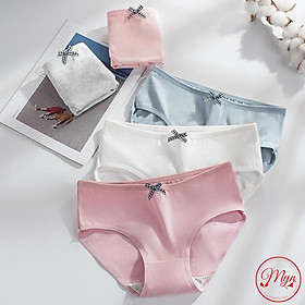 QUẦN LÓT TRƠN COTTON ĐÍNH NƠ mã 978