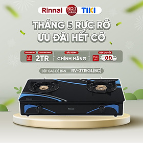 Mua Bếp gas dương Rinnai RV-3715GL(BC) mặt bếp kính và kiềng bếp men - Hàng chính hãng.