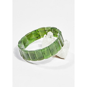 Vòng tay phong thủy bản đá ngọc bích 16x12mm mệnh hỏa , mộc - Ngọc Quý Gemstones