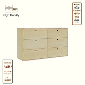Mua HAPPY FURNITURE   Gỗ tự nhiên   Tủ lưu trữ 6 ngăn kéo gỗ Plywood - SANARI   THK_201   140cm x 45cm x 82cm DxRxC