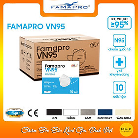 [THÙNG - FAMAPRO VN95] Khẩu trang y tế kháng khuẩn 4 lớp Famapro VN95 (50 hộp/thùng)