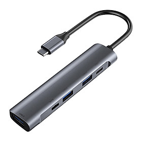 Type C Hub 5 in 1 Portable with USB 3.0 2.0 60W PD for  Pro Laptops