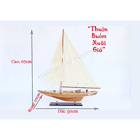 Mua Mô hình thuyền gỗ trang trí Shamrock mộc 50cm