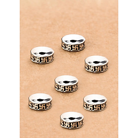 Combo charm bạc chặn hạt họa tiết chữ vạn - Ngọc Quý Gemstones