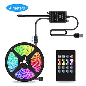 5M LEDs Strip Light Set 5050 RGB Flexible LED Rope Lighting with 20-Keys Remote Controller Power Adapter 16 Color 4