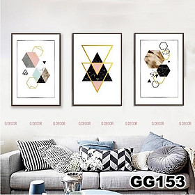 Mua Tranh treo tường canvas 3 bức phong cách hiện đại Bắc Âu 106  tranh trừu tượng trang trí phòng khách  phòng ngủ  spa