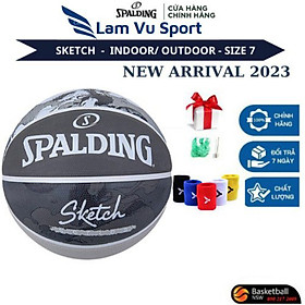 Quả bóng rổ Spalding Sketch 84-382Z( New Arrival 2023)- Indoor/ Outdoor size 7