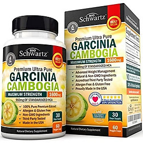 Garcinia Cambogia Pure Extract 1600mg with 960mg HCA. Fast Weight Loss & Fat Metabolism. Best Appetite Suppressant, Extreme Carb Blocker & Fat Burner for Women & Men. Garcinia Cambogia Premium Pills